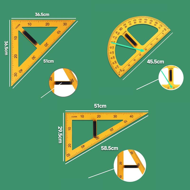 Math Geometry Ruler Set Multifunction Teaching Rulers for School Whiteboard