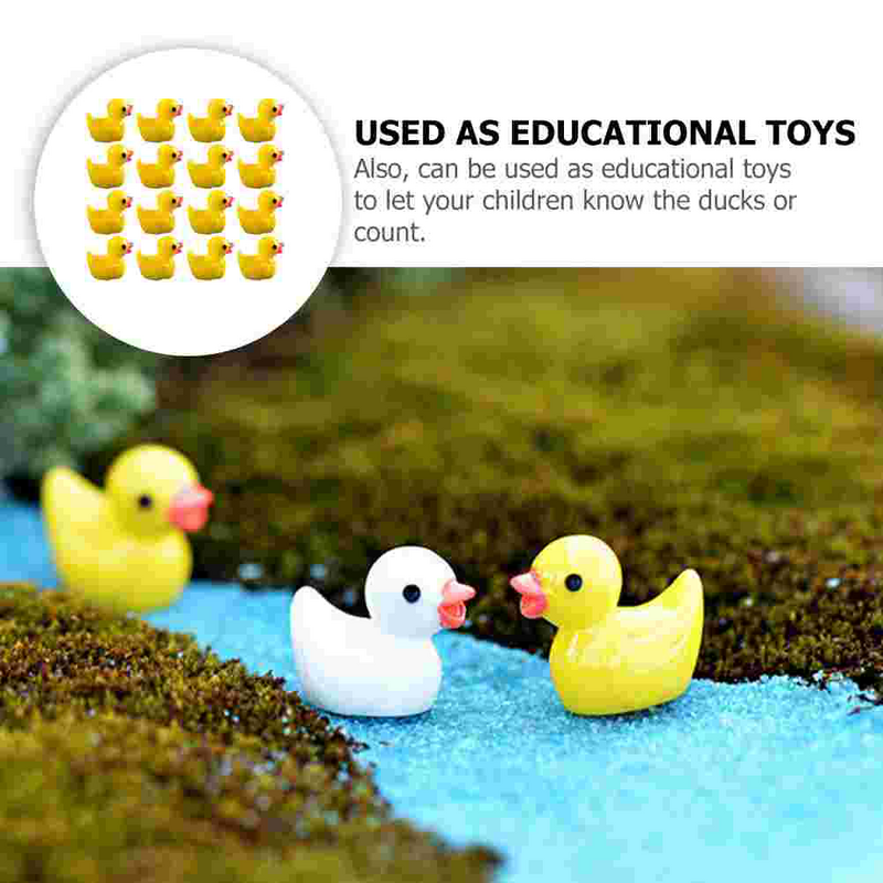 100 Pcs Resin Duck Multi-function Mini Figure Garden Tiny Ducks Accessory Decor Landscaping Figurine Moss Tabletop