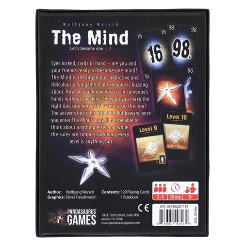 Juego de cartas de The Mind, puzle de fiesta, juego de mesa, experiencia en equipo, juego interactivo, novedad de 2023