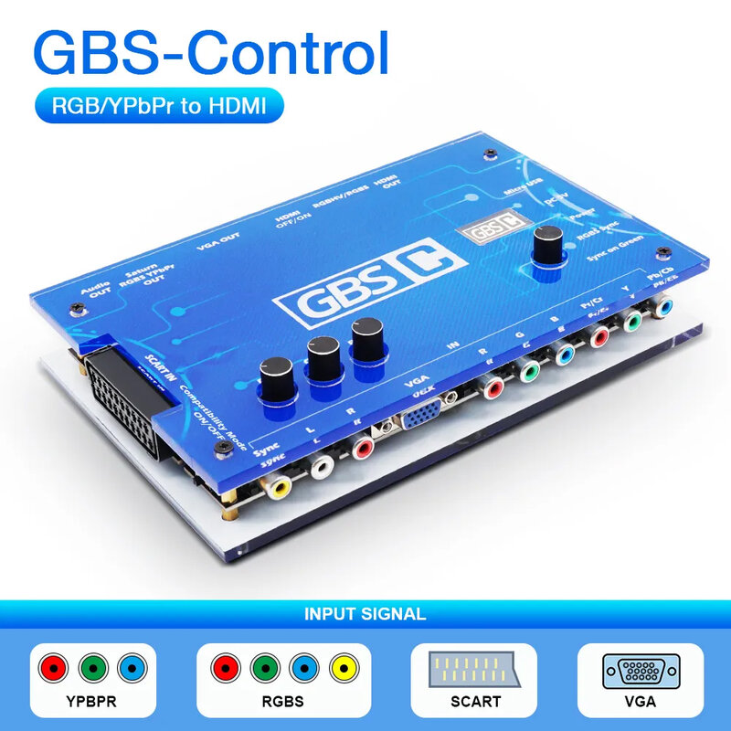 GBS 제어 GBSC 비디오 컨버터, RGBS VGA Scart, Ypbpr 신호, VGA HDMI, 레트로 게임 콘솔, 세가 드림케이스 PS2 NGC용