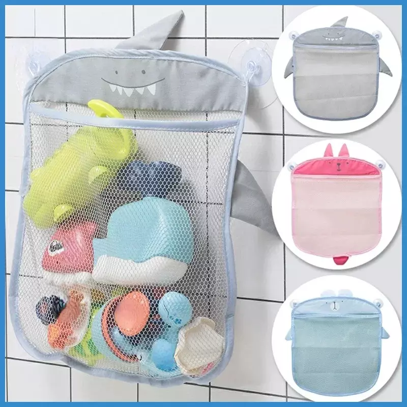 아기 목욕 장난감, 귀여운 오리 개구리 메쉬 그물 장난감 보관 가방, 강한 흡입 컵, 목욕 게임 가방, 욕실 정리함 물 장난감 1 개