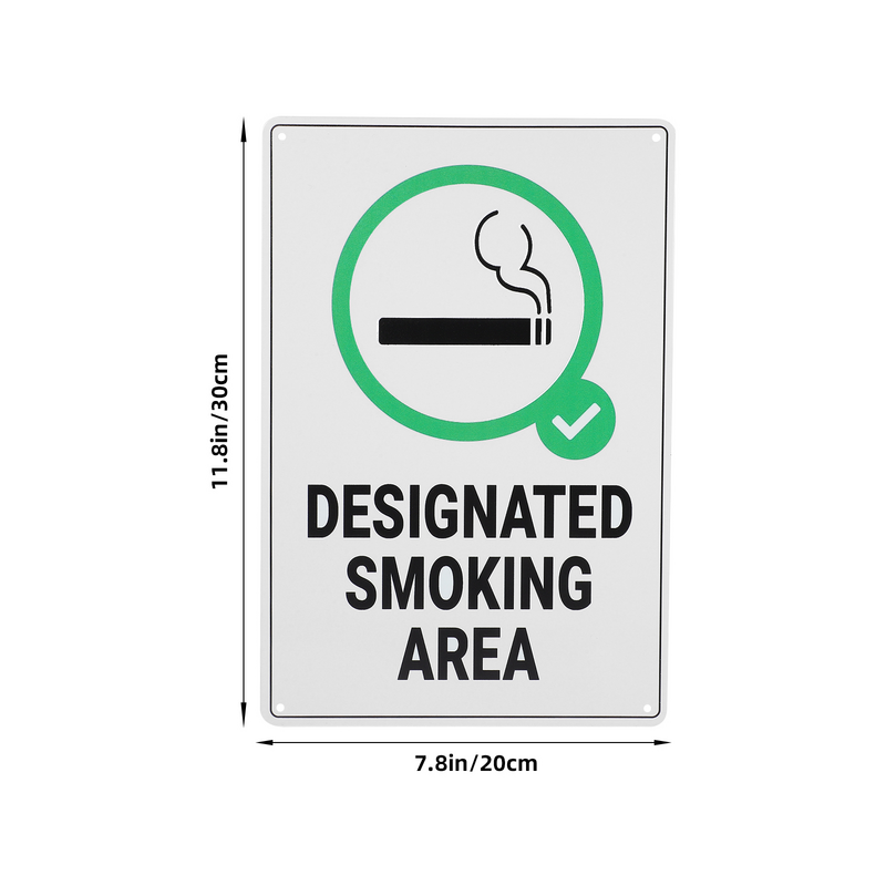 Iron Smoking Area Board Creative Public Signboard Sturdy Wall Smoking Area Indicator Sign