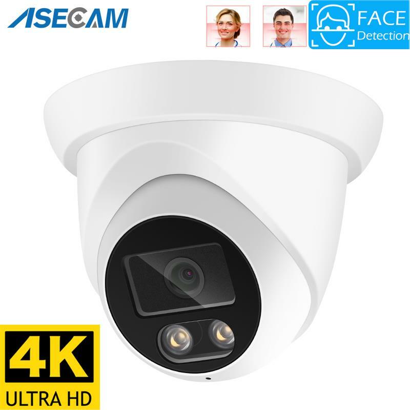 8MP 4K IP Camera Outdoor Face Detection Audio Dual Light H.265 Onvif CCTV Metal Dome POE sorveglianza sicurezza RTMP