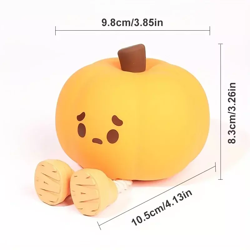 LED Halloween Pumpkin Lantern Atmosphere Decoration Night Light Rechargeable Silicone Table Lamp Christmas Party Gift