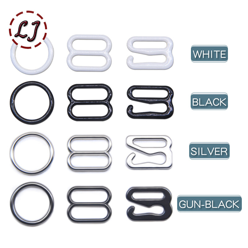 New 30pcs/lot white black type 0 8 9  bra rings and sliders strap adjusters buckles clips underwear adjustment accessories DIY