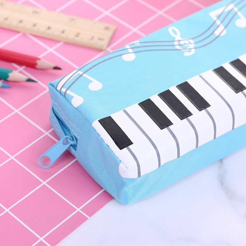 Notas musicales Teclado Piano Lápiz para estuche Bolsas para bolígrafos capacidad Papelería Oficina Escuela Regalos
