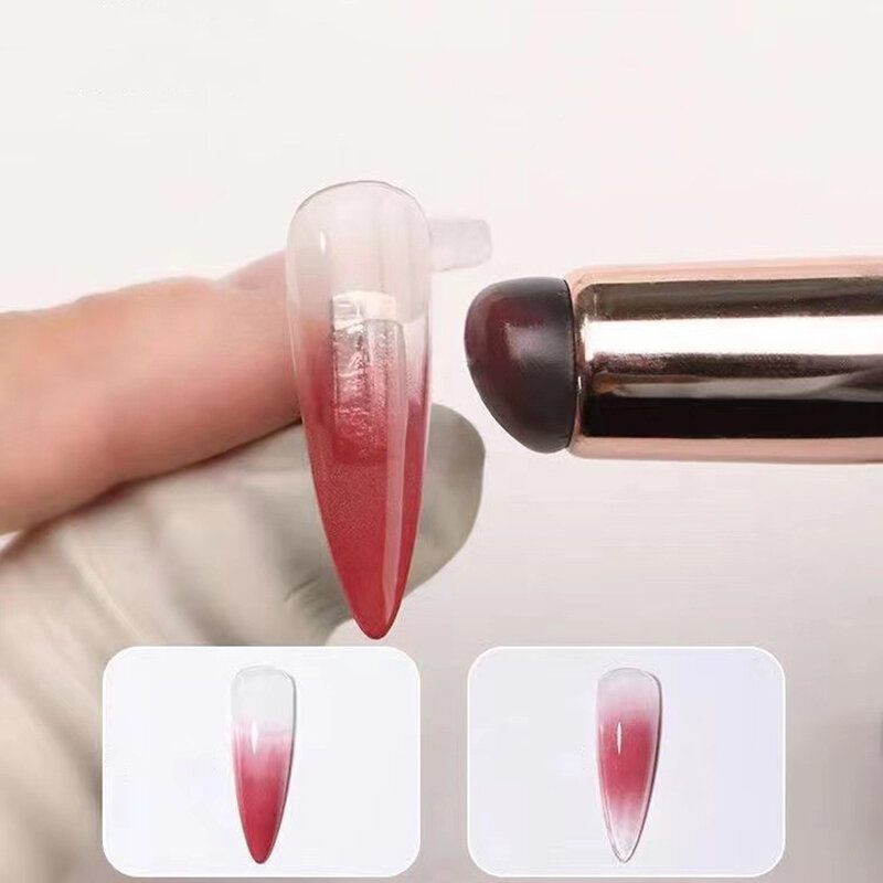 Silikonowe aplikatory do paznokci z chromowanym brokatem wielokrotnego użytku nakładają narzędzie do Manicure nowy silikonowy szczotka do paznokci pigmentowy Easy-Daub