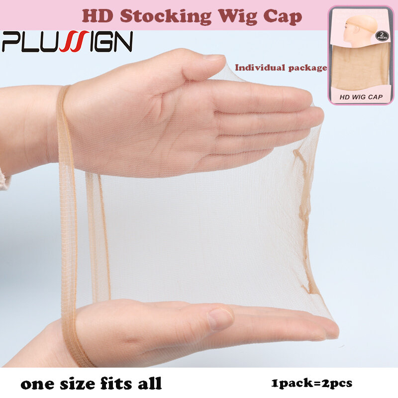 Hd Wig Cap For Wigs Invisible Bald Caps For Wig Large Hd Stocking Cap For Wigs Super Thin Hd Wig Cap 2Pcs Flexible Stocking Cap