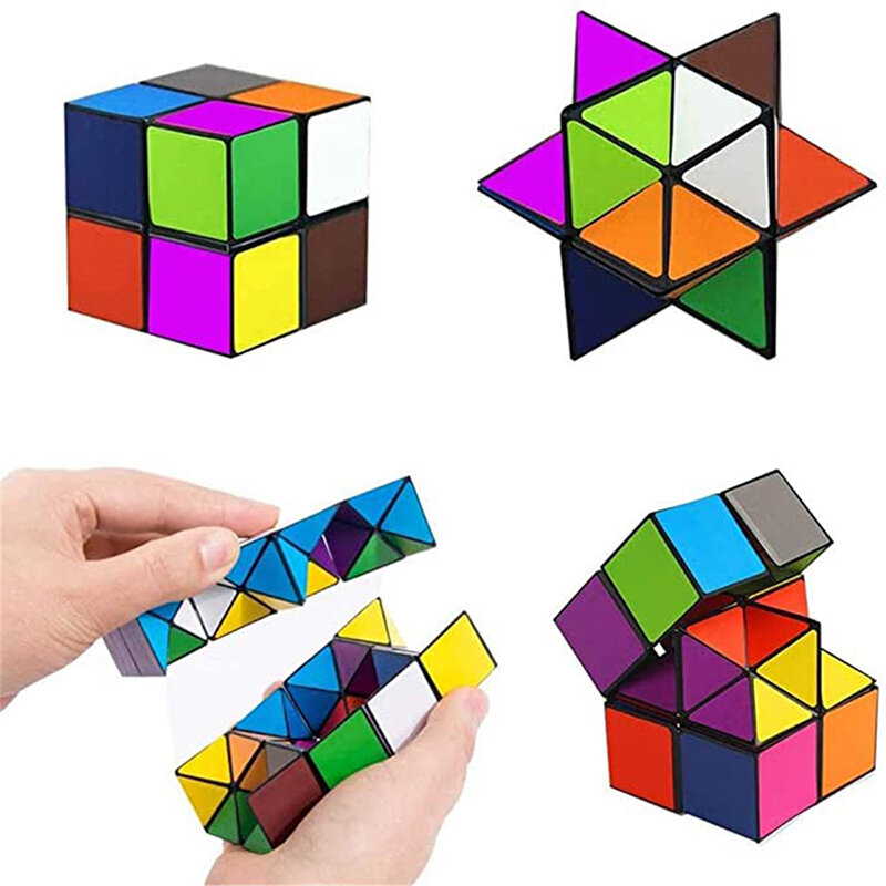 Crianças quebra-cabeça e educação precoce brinquedos infinitos dobrável dois-em-um cubo magnético quebra-cabeça crianças brinquedos educativos