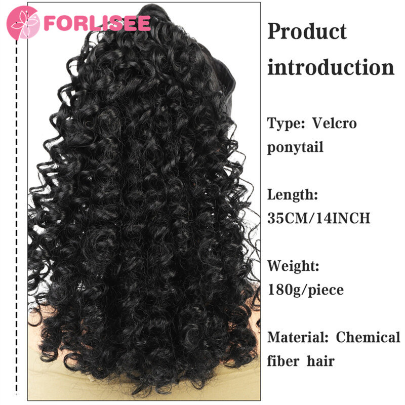 FORLISEE High Ponytail Wig Braid Women Screw Roll Long Curly Hair Natural Fluffy Simulation Fake Ponytail