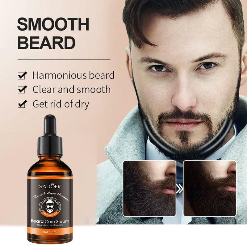 Huile de croissance de barbe naturelle pour hommes, 30ml, hydratant, lissage, soin de la barbe, outils fringants, conditionneur, messieurs Z2K6