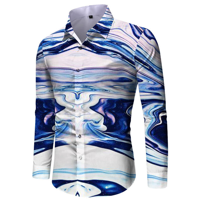 Hawaii kaus lengan panjang motif garis-garis pria, atasan pesta liburan y2k ukuran besar untuk pakaian pria blus Harajuku