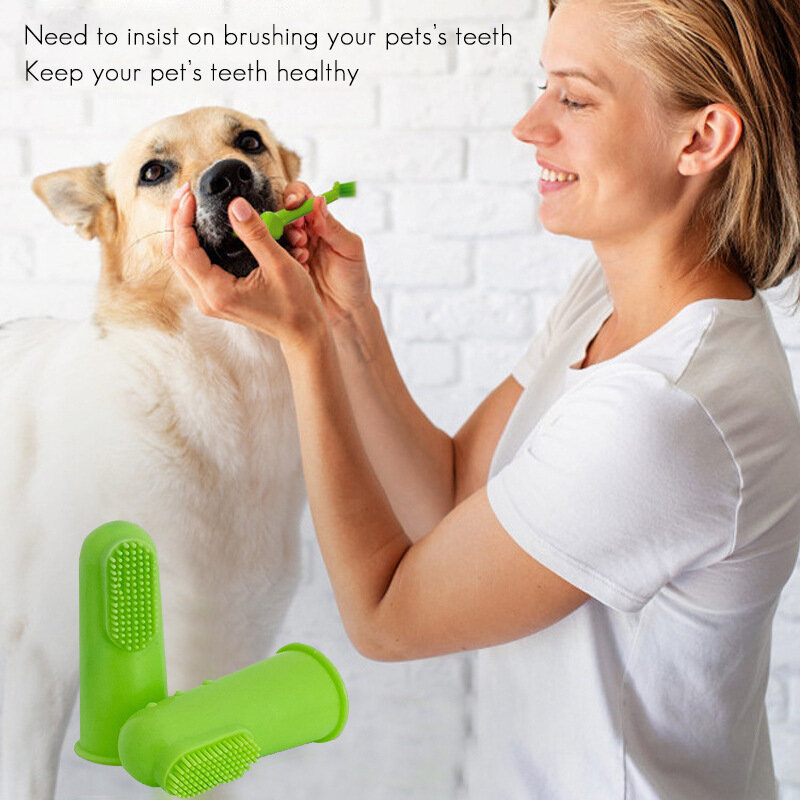 Pet Supplies Dog Toothbrush Teeth Cleaning Bad Breath Care Nontoxic Tooth Brush Tool Dog Cat Cleaning Supplies Pets Accessories