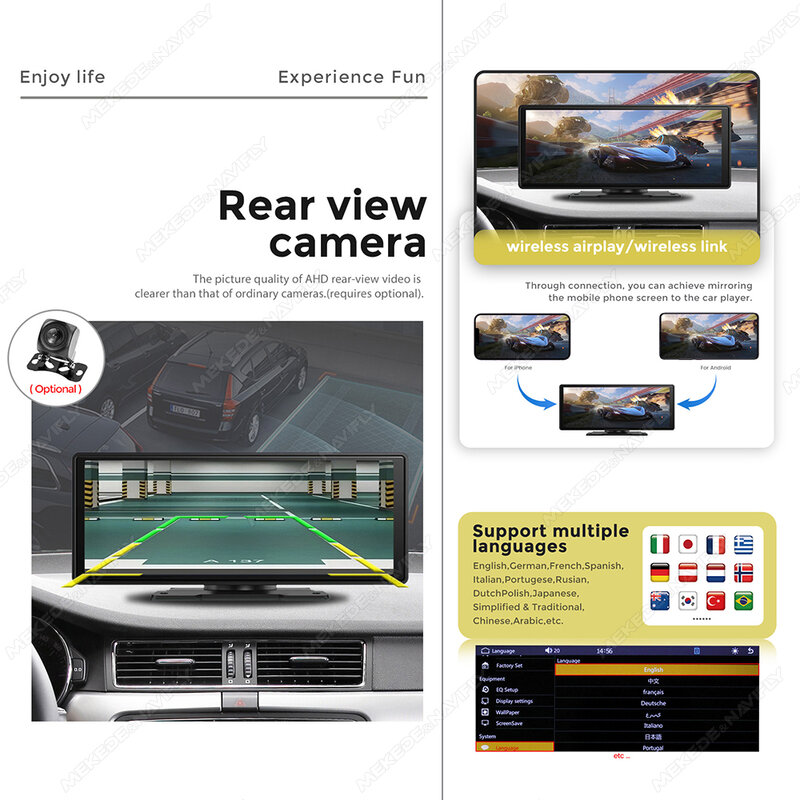 Car multimedia radio Universal Central Control Smart Screen 6.86“10.26“ player Mirror Link Car-play+AUTO WIFI BT AHD DSP AHD