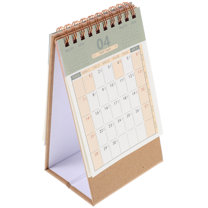 Mini Calendario de escritorio, Cuenta atrás, decoración de oficina, papel de pie, 2024