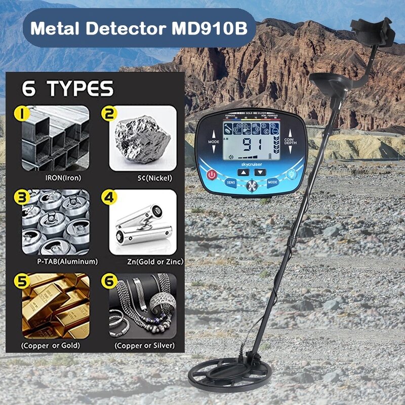 Detector de metais subterrâneo profissional, caçador do tesouro do elevado desempenho, pesquisa do ouro, Pinpointer, 2.5m