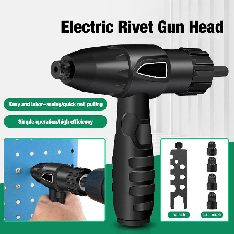 Electric Rivet Gun 2.4mm-4.8mm Integrated Without Installation, Rivet Nut Gun Drill Bit Adapter Cordless Riveting Tools