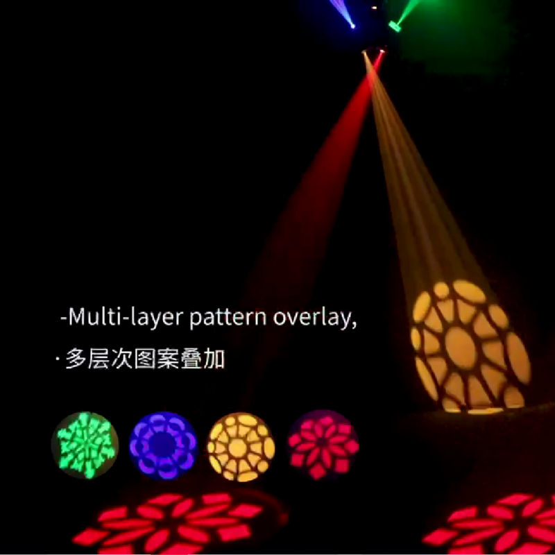 Lumières à motif laser colorées professionnelles, faisceau LED RGBW, lumières à motif de tête secouante, éclairage de bar DMX, fête de mariage, 12x10W