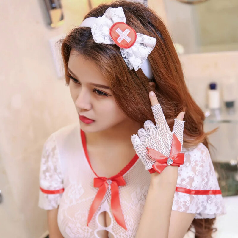 일본 여성 스트랩 란제리 섹시 핫 에로틱 붕대 간호사 코스튬 코스프레 속옷, 에로틱 란제리 포르노 간호사 의상