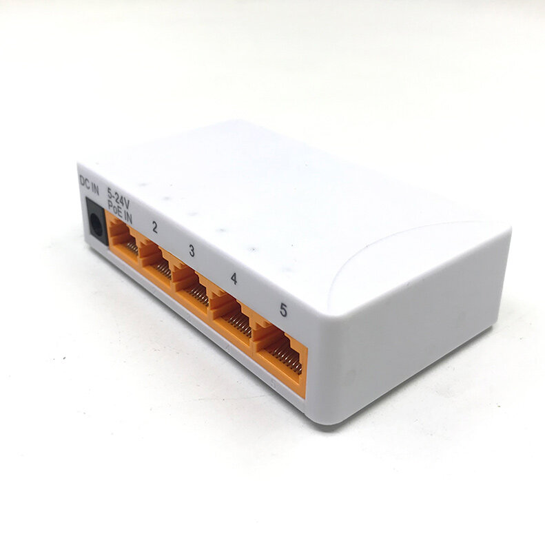 AT 1PCS 100Mbps 5 Ports Mini Fast Ethernet LAN RJ45 Network Switch Switcher Hub VLAN Support HOT SALE