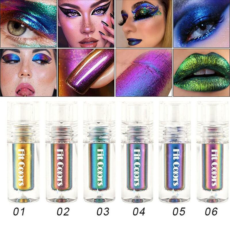 Shiny Eyeshadow Pigments Long Lasting Multi Chameleon Glitter Liquid Eyeshadow Peacock Galaxy M0F1