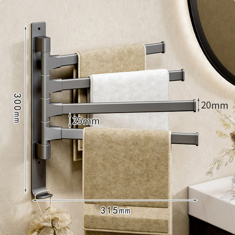 Wechek-toallero de baño giratorio, soporte de aluminio, espacio giratorio, 1/2/3/4/5, colgador de estante de cocina, montado en la pared