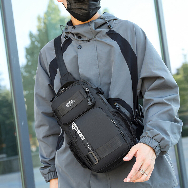 Gestock-Bolsa de ombro impermeável para homens, sacos de sling crossbody ao ar livre, grande capacidade, viagem, esporte, bolsa de peito