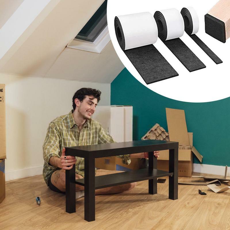 Pita bulu perekat kuat pelindung lantai kaki furnitur untuk lantai kayu keras halus dapat dipotong perlindungan furnitur Anti selip