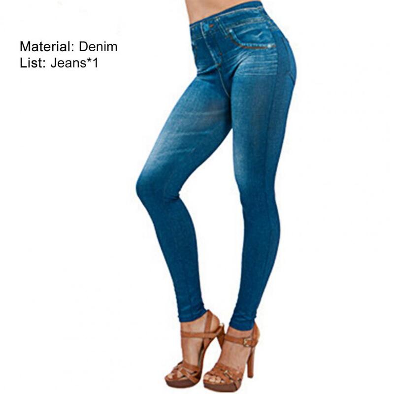 Pants Bottoming Women Jeans Skin-friendly Breathable  Popular Print Stretch Pencil Pants