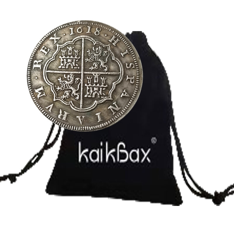 1618 mewah Spanyol Kerajaan 3D pasangan seni koin romantis saku lucu koin peringatan Beruntung koin + tas hadiah baru