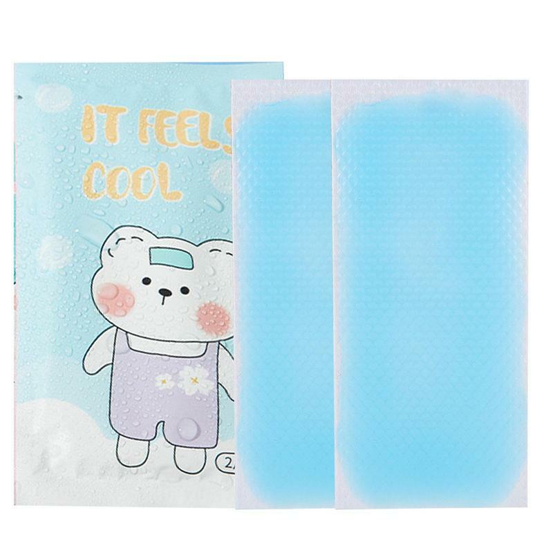 Fever Cooling Patch 2pcs Cartoon Cooling Fever Patch Self Adhesive Ice Crystal Portable Cooling Pad For Temple Forehead