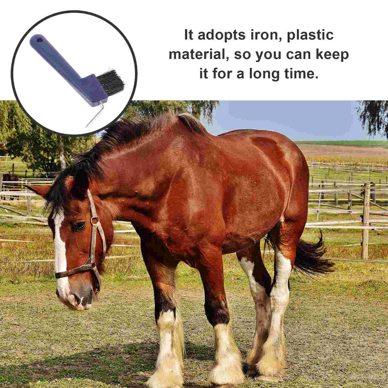 Cepillo de plástico para recoger pezuña de caballo, herramienta de aseo de herradura, portátil