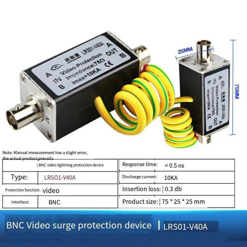 Pararrayos de vídeo de vigilancia, cámara analógica Bnc, señal de sobretensión, protección contra rayos
