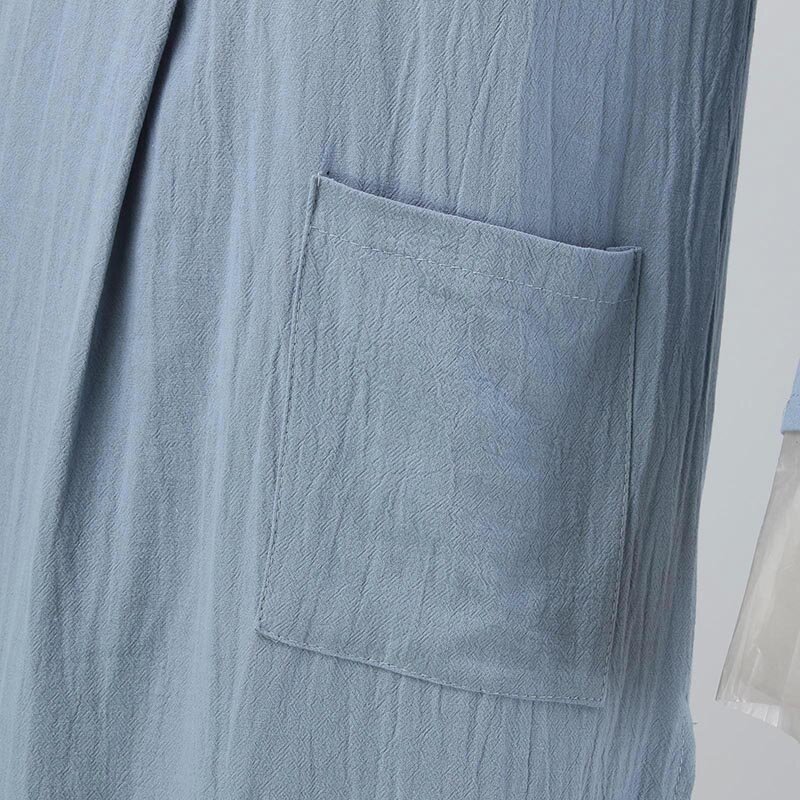 Men Robe Long Sleeve Kaftan Button Closure Solid Color Slit Lightweight Thobe Arabic Clothes Streetwear Homewear