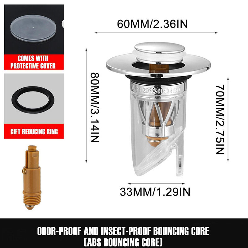 1pc Waschbecken nach oben Abfluss filter Universal Waschbecken Plug Stopper Waschbecken Kern Bounce Sanitär Küchengeräte
