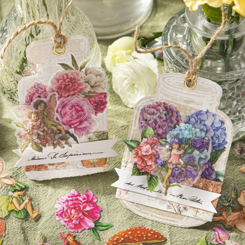 DIY透明自己粘着性ブックマーク、乾燥した花、植物、花の花瓶、星座、カード作成、新しい