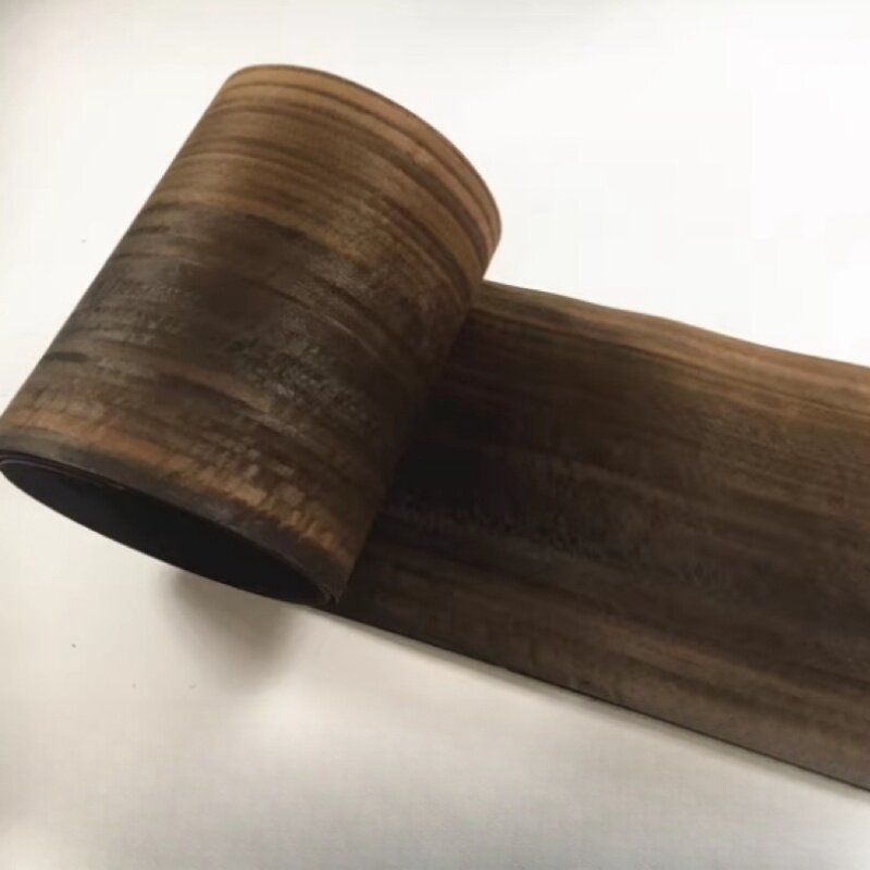 Folheado De Madeira De Eucalipto Fumado Natural, Material De Arte De Marqueteria, Folheado De Chão, L: 2-2.5m, Largura: 25cm, T: 0.4-0.5mm, 1Pc