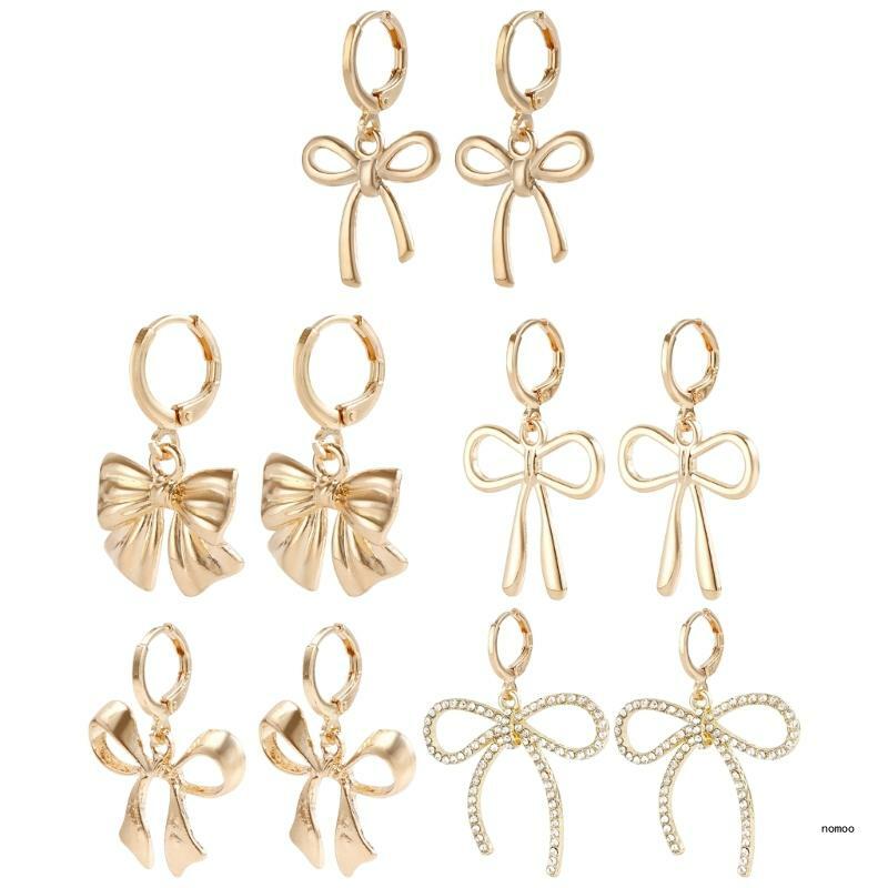 Boucles d'oreilles géométriques en métal plaqué or, accessoires bijoux élégants mignons
