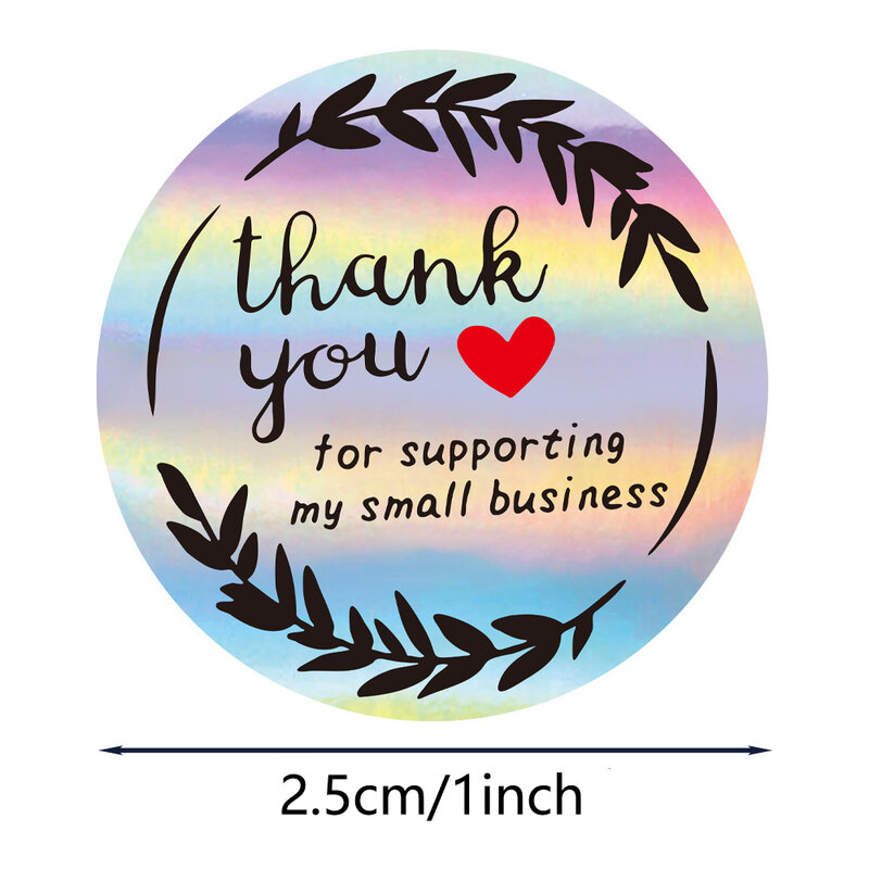 50-500pcs Rainbow Laser Thank You Stickers For Small Business Label For Party Wedding Greeting Card Envelope Gift Wrapping