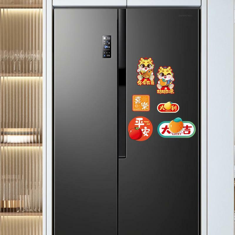 Magneti di capodanno per l'anno del frigorifero del drago 2024 magnete del frigorifero adesivo magnetico decorativo magneti dell'anno del drago per