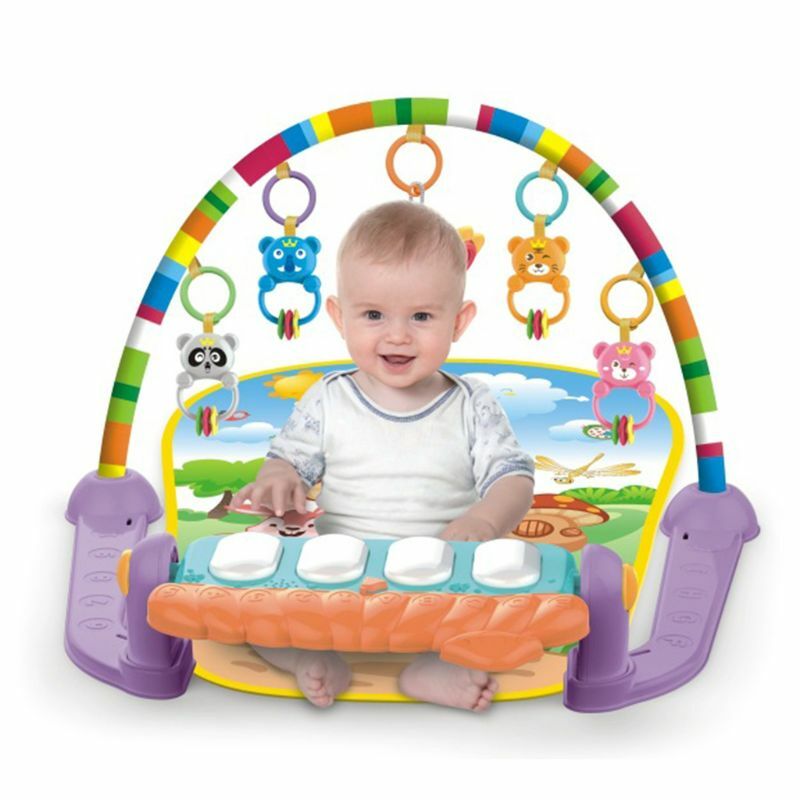 97BE Nordic Cartoon Baby Plastic Gym Fitness Frame Rack Hanging Pendant Toddler Infant Appease Hanging Rattle