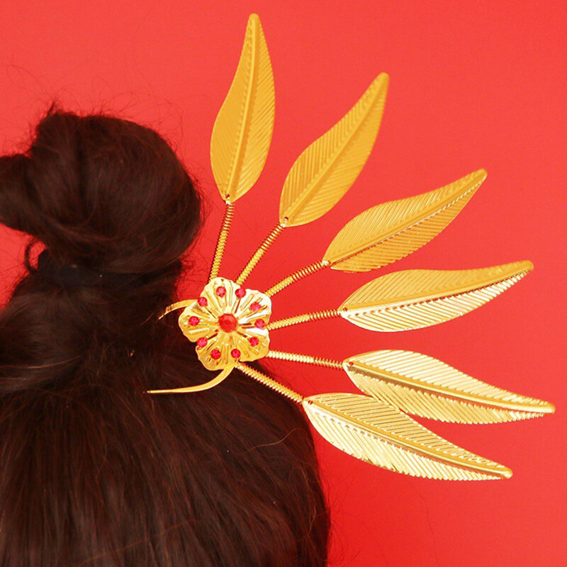 Thai Headdress Classical Retro Girl Hair Accessories Leaf Hairstyle Design Tool U Shape Hairpin