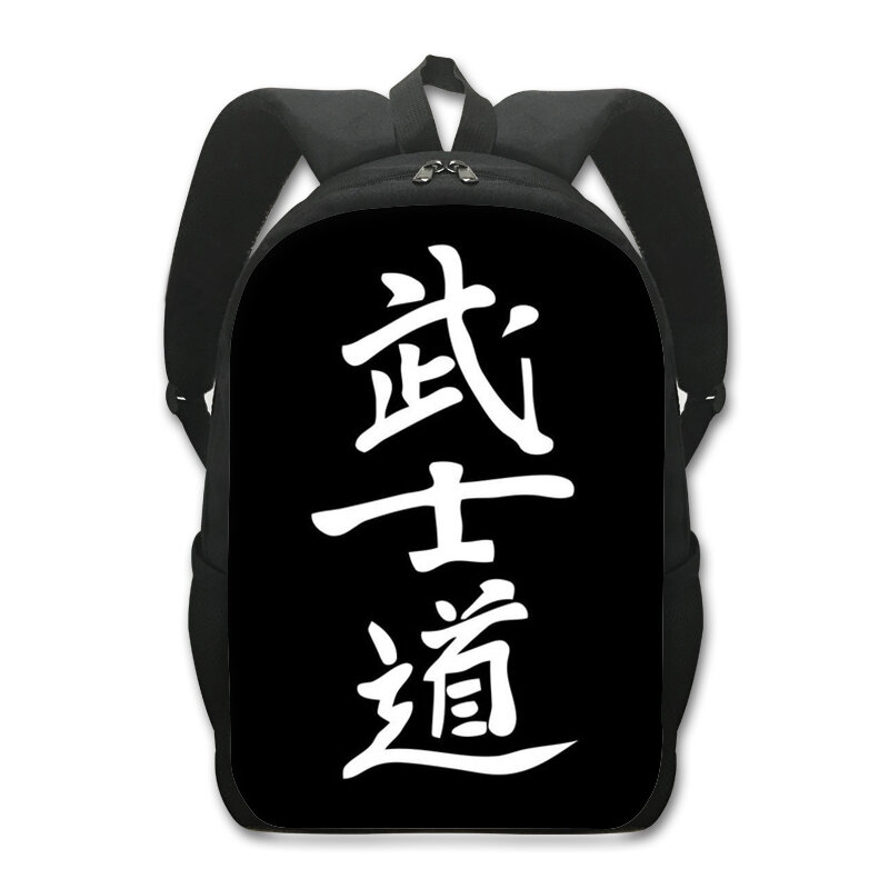 Sieben Tugenden von Bushido Rucksack Zhongyi Kanji Männer Umhängetaschen für Reise Teenager Rucksack Kinder Schult aschen Bücher tasche