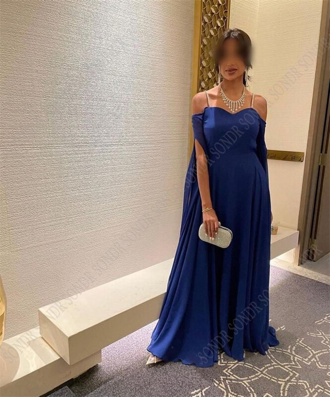 SONDR Modern Strapless Prom Dress Women Blue Floor Length A Line Pleat Party Gowns Backless Mermaid Vestido De Noche Elegante