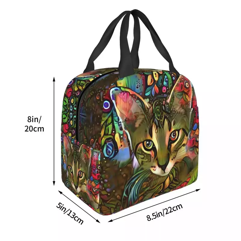Niedliche Katze Malerei isoliert Mittagessen Einkaufstasche wieder verwendbare Kühler thermische Brotdose für Frauen Kinder Schule Picknick Lebensmittel behälter Taschen