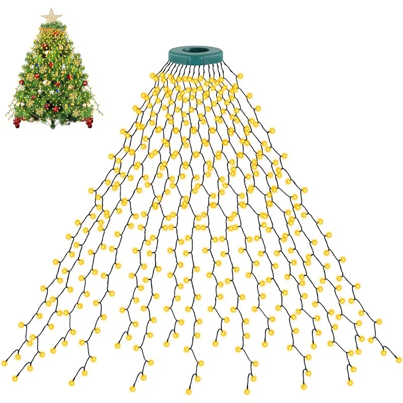 Christmas Tree Lights String para festa em casa, feriado, fada cachoeira, guirlanda, casamento, ano novo, UE, EUA Plug, 400LEDs
