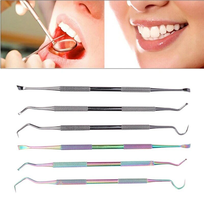 3PCS/Set Stainless Steel Double Ends Dentist Teeth Clean Hygiene Explorer Probe Hook Pick Dental Tools Products