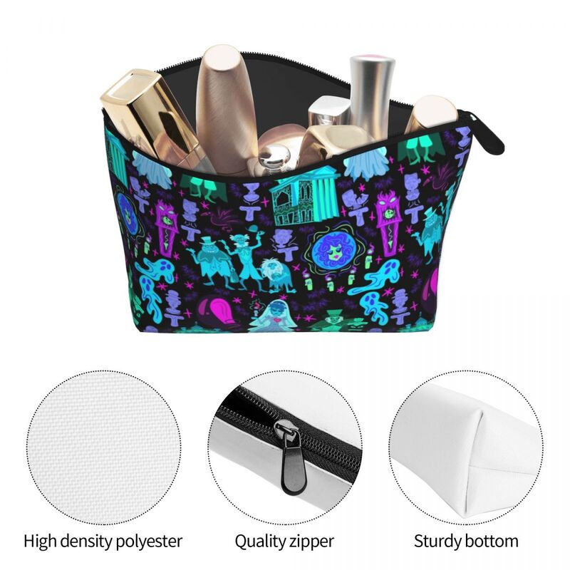 Travel Haunted Mansion Toiletry Bag Kawaii Halloween Grimace Makeup Cosmetic Organizer Women Beauty Storage Dopp Kit Box