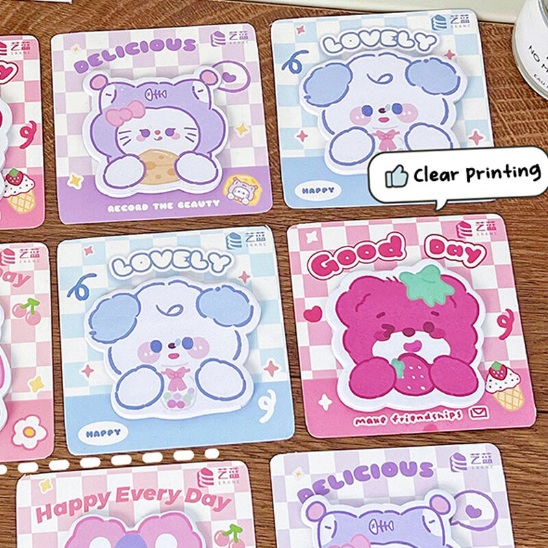 20Sheets Cute Cartoon Animal Memo Pad Kids School Supplies Note Paper Diary Scrapbooking Kawaii Stationery Message Sticky Notes