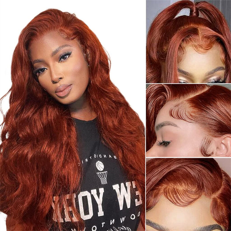 13x4 Reddish Brown Body Wave Lace Frontal Human Hair Wig 13x6 Hd Lace Frontal Wigs Glueless Human Hair Wig Brazilian Pre Plucked